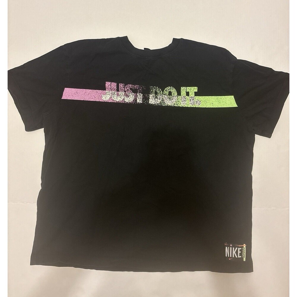 Nike Men’s Black Just Do It Graphic Logo Crew Neck Short Sleeve T-Shirt L